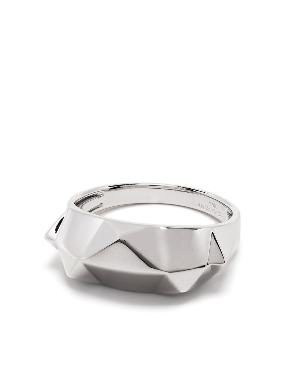 Anonymous 18kt recycled white gold Collection 1 pyramid band ring - Silver von Anonymous