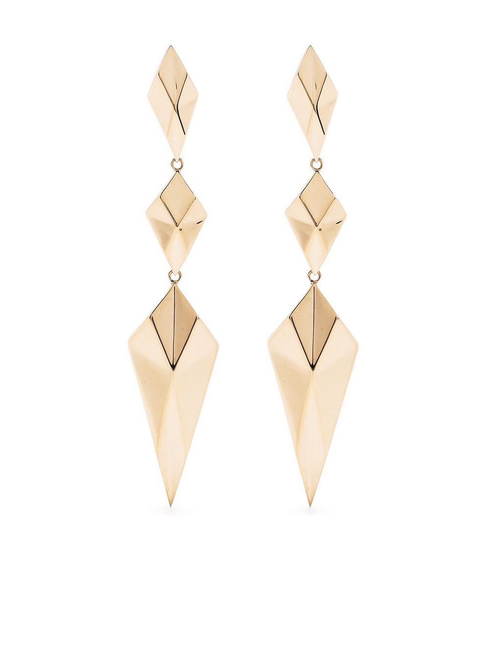 Anonymous 18kt recycled yellow gold Collection 1 large geometric drop earrings von Anonymous