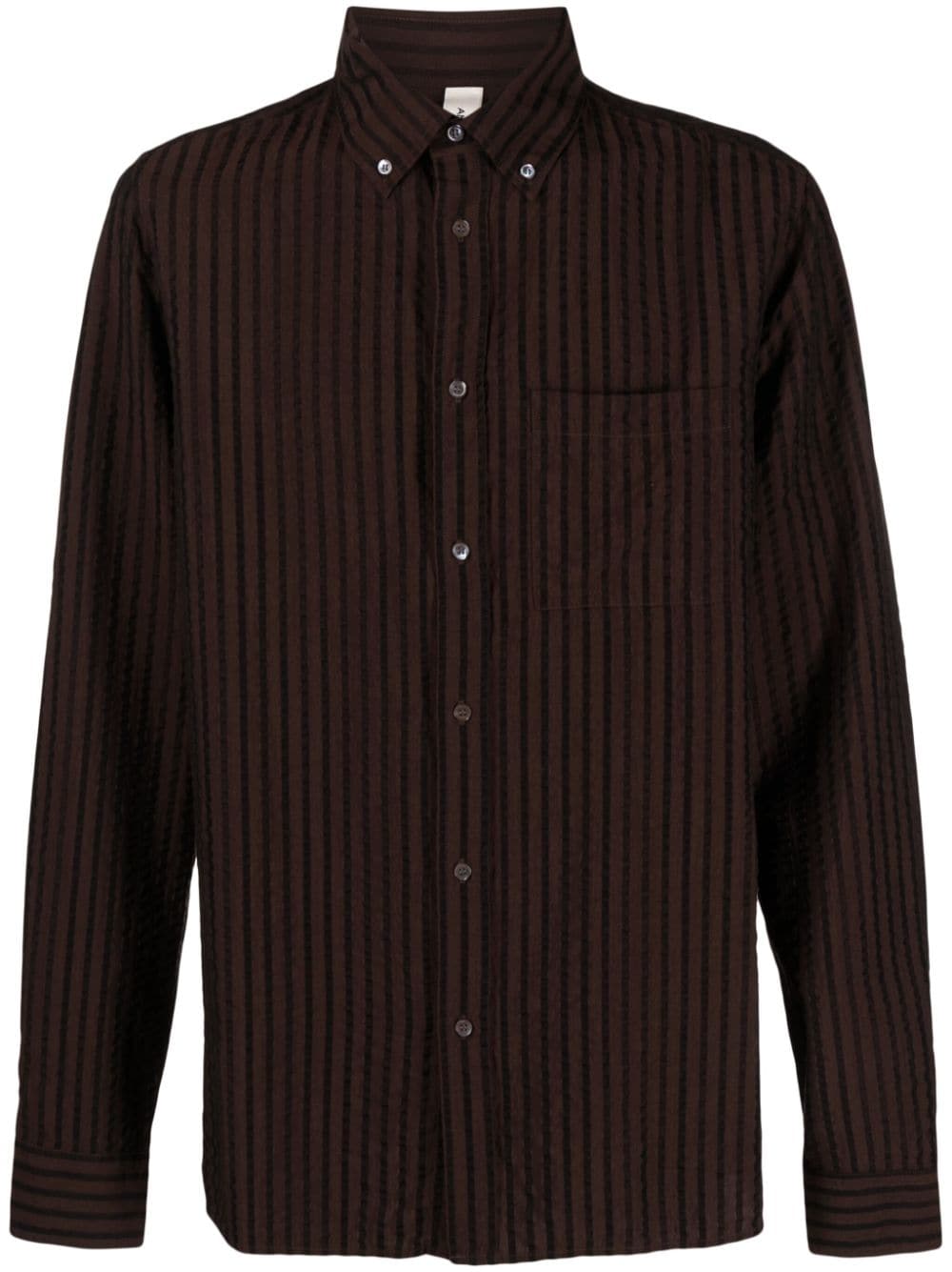 Another Aspect 1.0 striped tencel shirt - Brown von Another Aspect