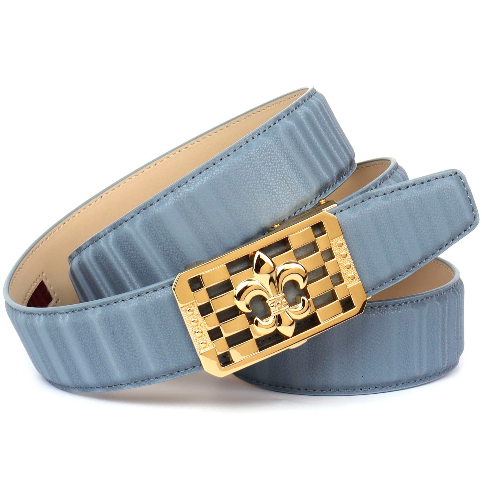 Anthoni Crown Ledergürtel, mit goldfarbener stilisierter Lilien-Schnalle Anthoni Crown Ledergürtel, mit goldfarbener stilisierter Lilien-Schnalle von Anthoni Crown