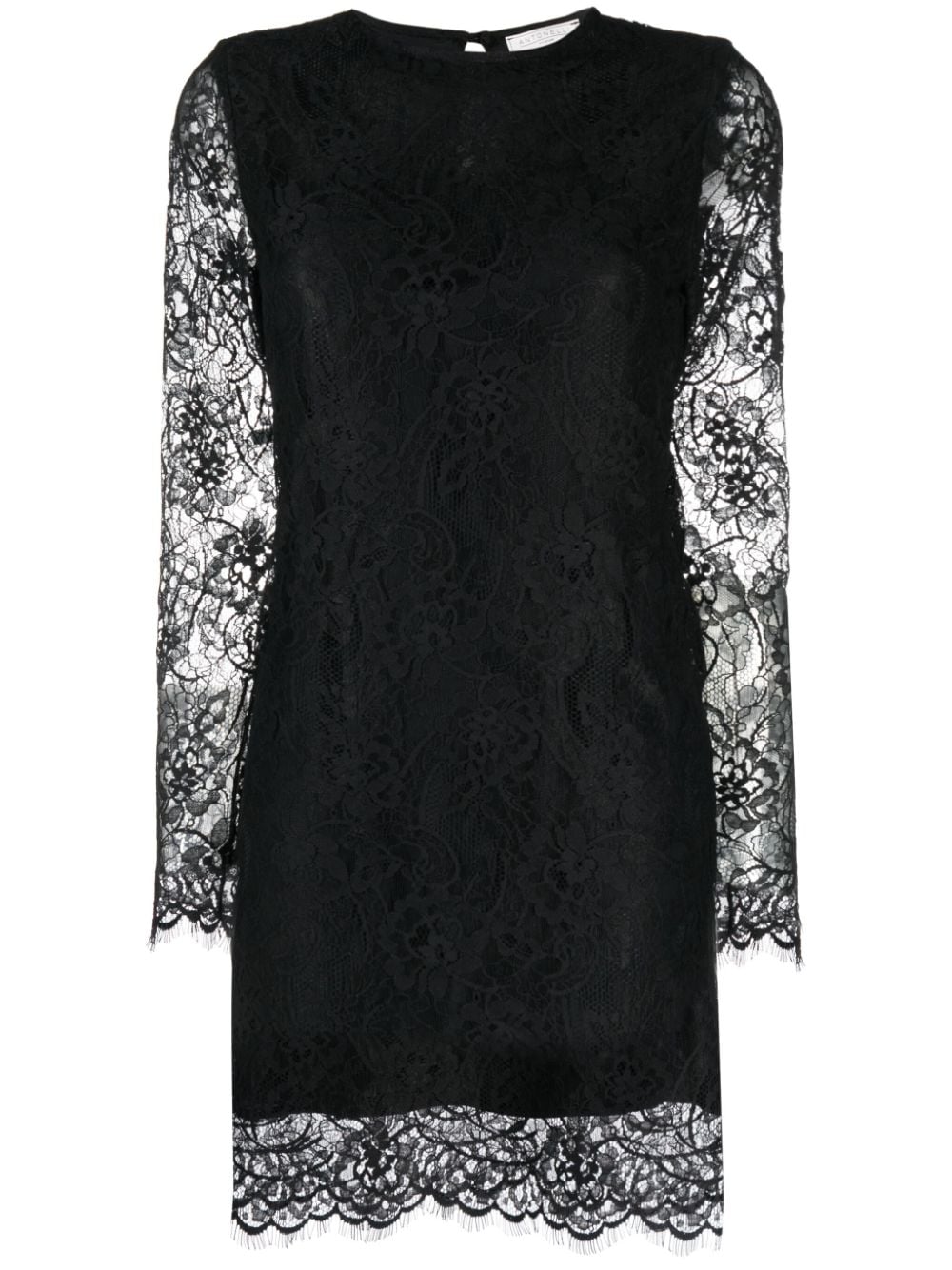 Antonelli Abiti lace-sleeves minidress - Black von Antonelli