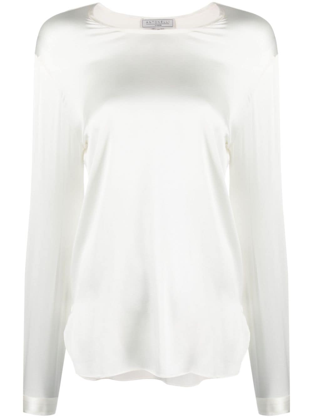 Antonelli boat-neck satin sweatshirt - White von Antonelli