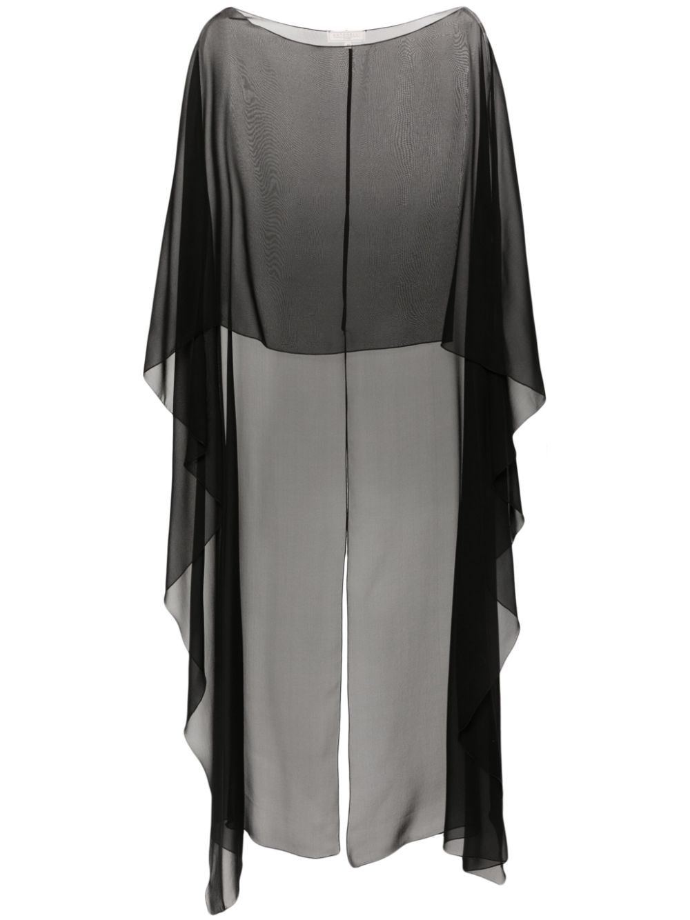 Antonelli boat-neck silk poncho - Black von Antonelli