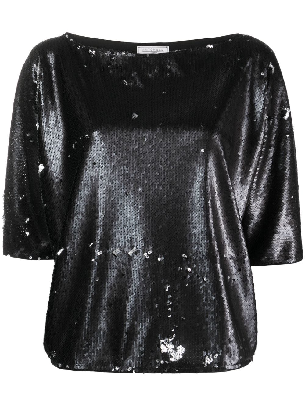 Antonelli short-sleeve sequin top - Black von Antonelli