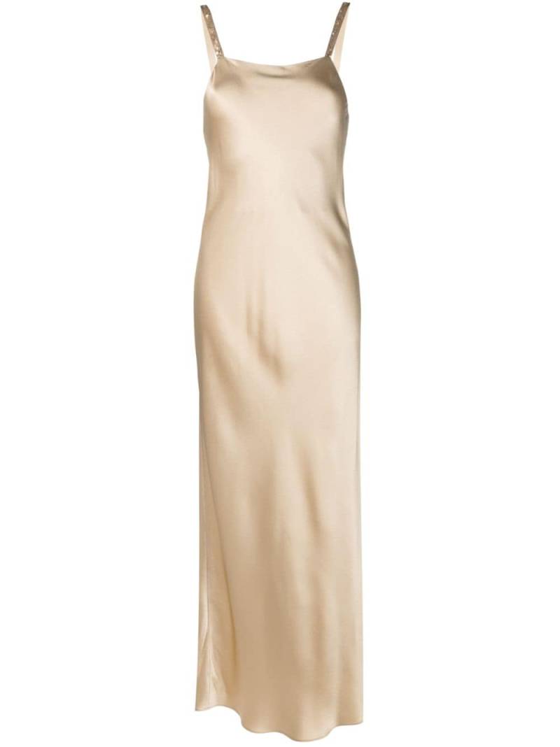 Antonelli side-slit satin dress - Gold von Antonelli