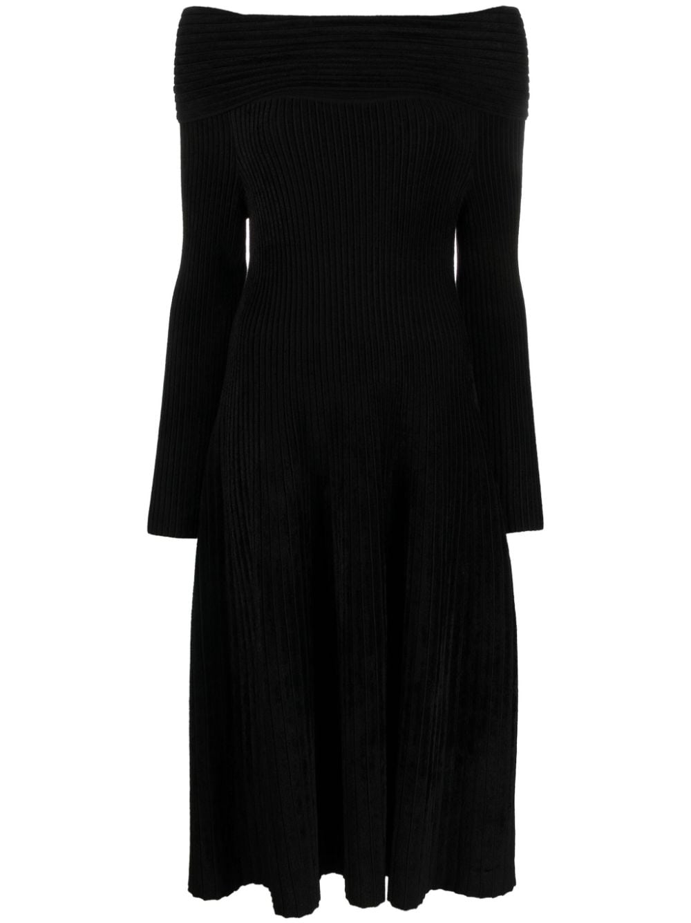 Antonino Valenti Crystal ribbed-knit midi dress - Black von Antonino Valenti