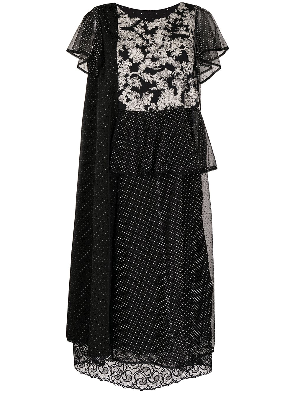 Antonio Marras double-layered polka-dot shift dress - Black von Antonio Marras