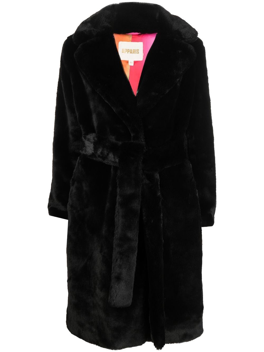 Apparis faux-fur tied-waist coat - Black von Apparis