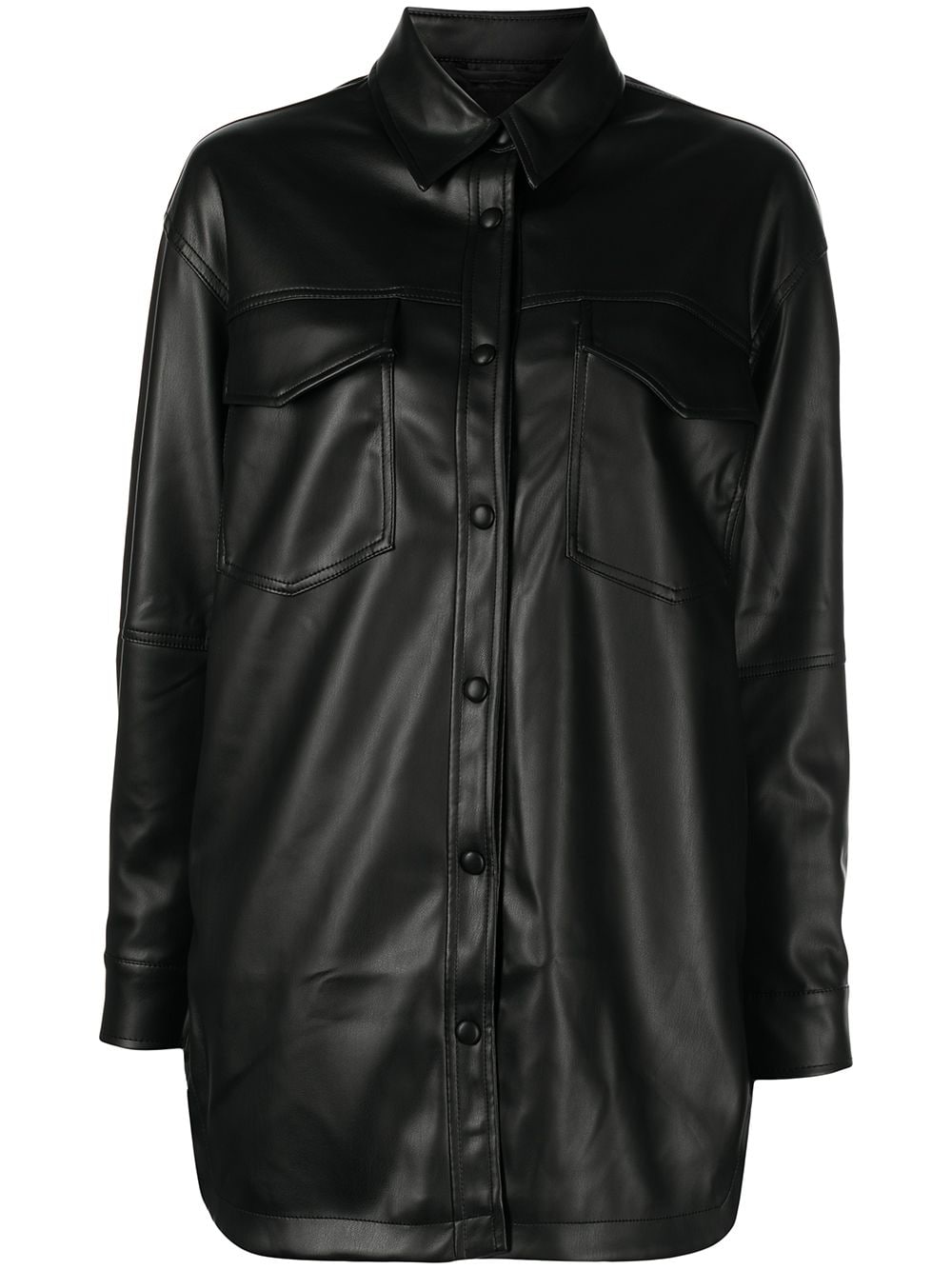 Apparis long-sleeve leather-look shirt - Black von Apparis