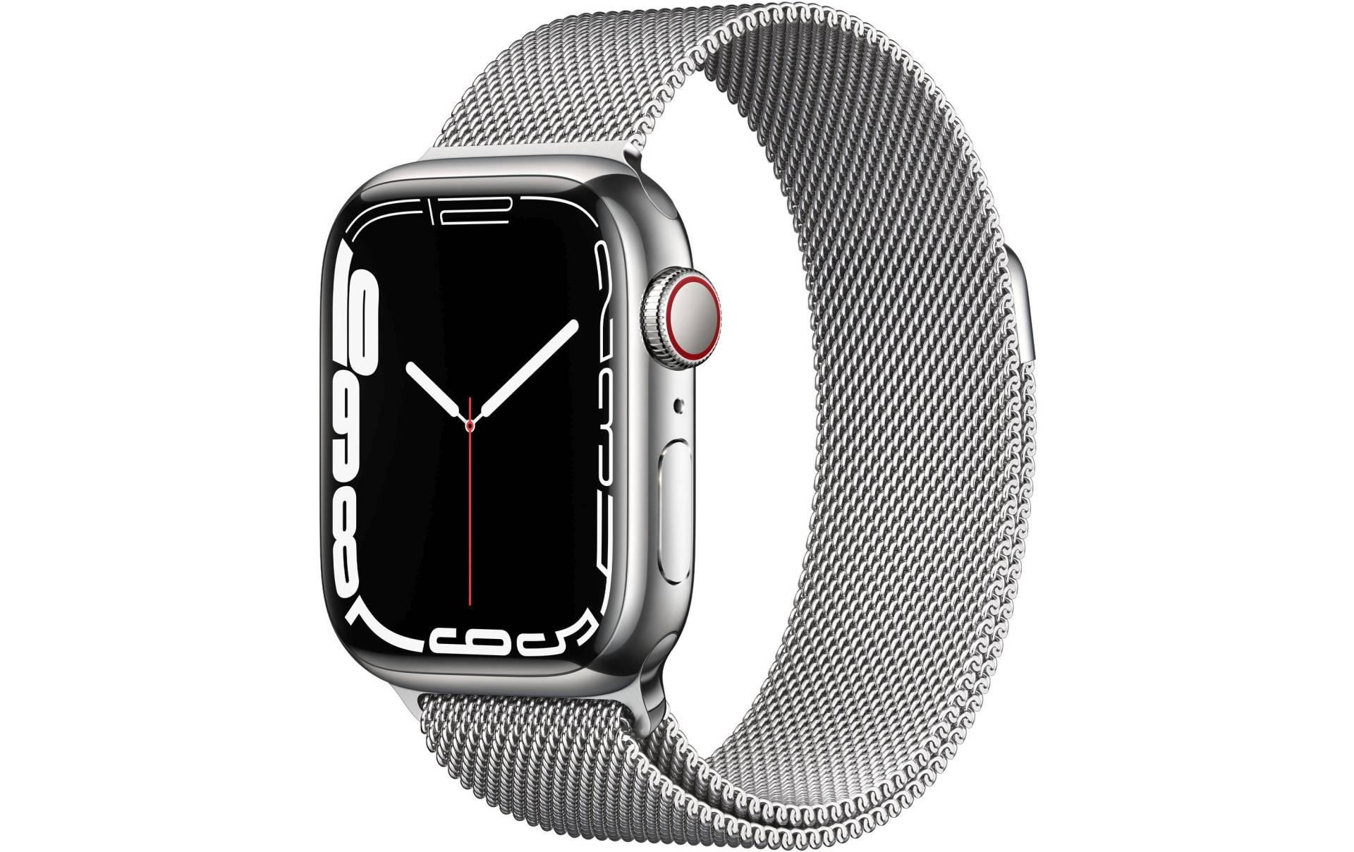 Apple Smartwatch »Serie 7, GPS, 41 mm Edelstahlgehäuse mit Milanaise-Armband«, (Watch OS) von Apple