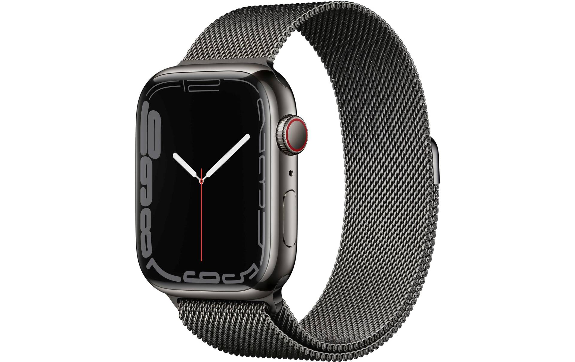 Apple Smartwatch »Serie 7, GPS, 45 mm Edelstahlgehäuse mit Milanaise-Armband«, (Watch OS) von Apple