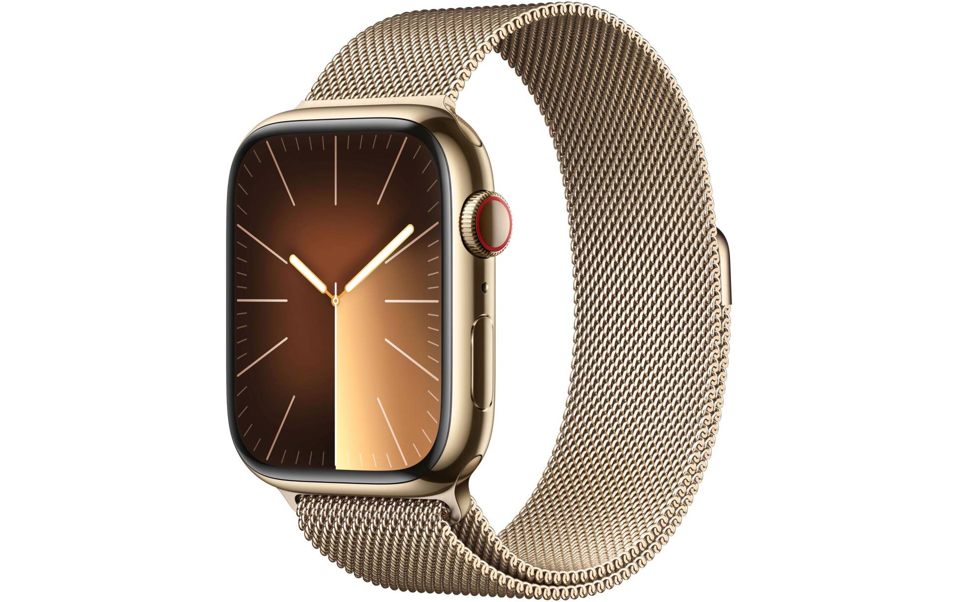Apple Smartwatch »Series 9, GPS + Cellular, Edelstahl-Gehäuse mit Milanaise Armband«, (Watch OS 10) von Apple