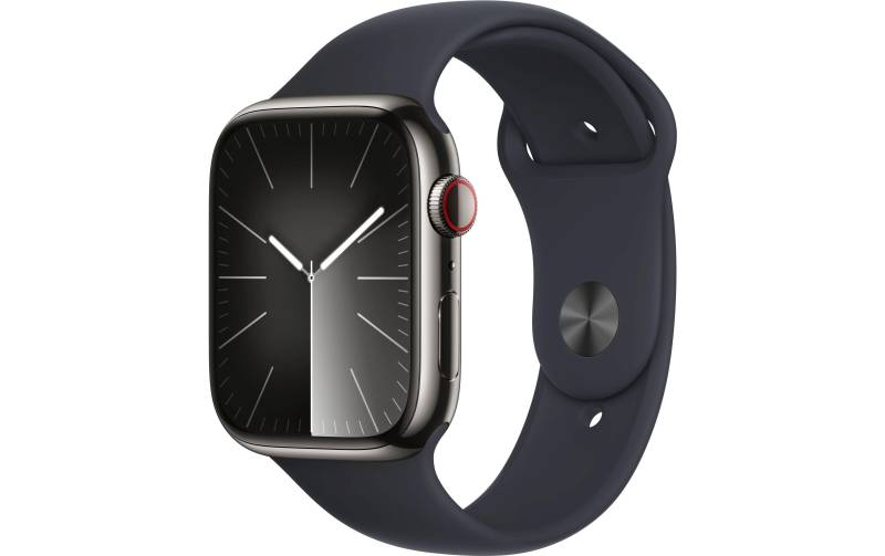 Apple Smartwatch »Series 9, GPS + Cellular, Edelstahl-Gehäuse mit Sportarmband«, (Watch OS 10) von Apple