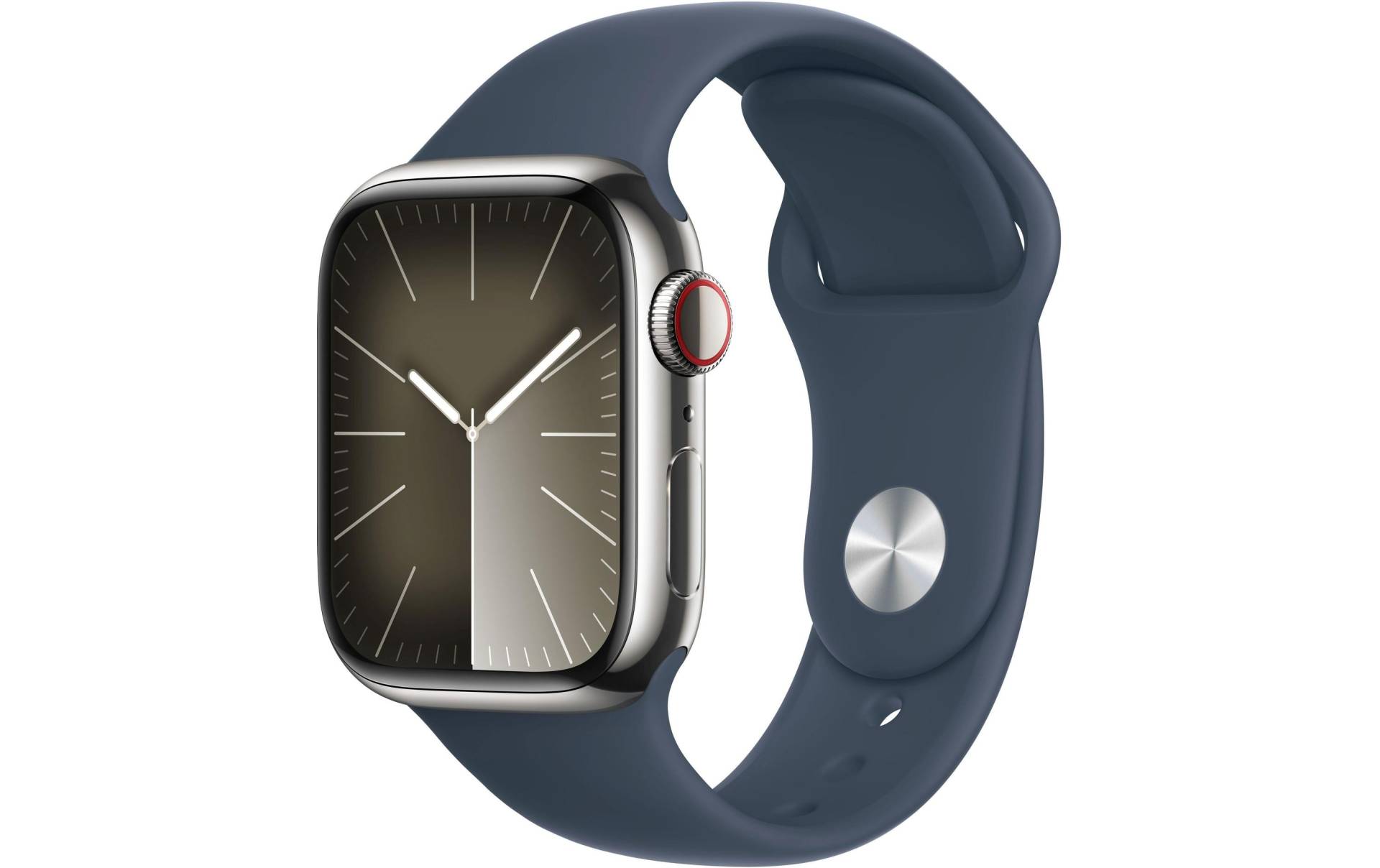 Apple Smartwatch »Series 9, GPS + Cellular, Edelstahl-Gehäuse mit Sportarmband«, (Watch OS 10) von Apple