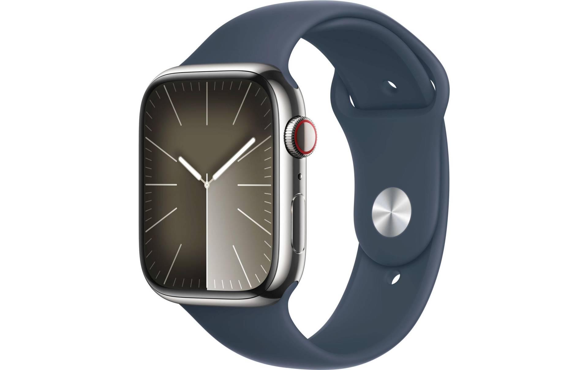 Apple Smartwatch »Series 9, GPS + Cellular, Edelstahl-Gehäuse mit Sportarmband«, (Watch OS 10) von Apple
