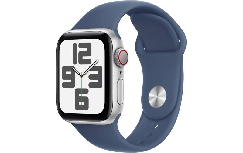 Apple Watch SE (2024), 40 mm, GPS + Cellular, Sport Band S/M, Silberfarben von Apple