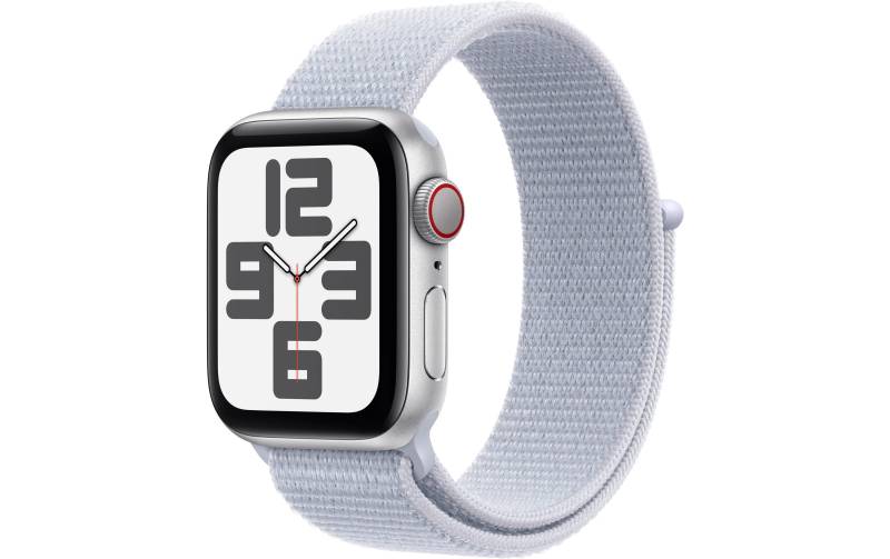 Apple Watch SE (2024), 40 mm, GPS + Cellular, Sport Loop, Silberfarben von Apple