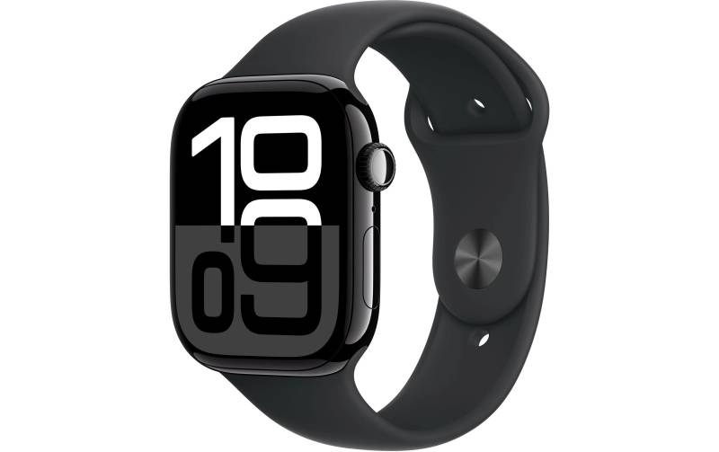 Apple Watch Series 10 Aluminium, 46 mm, GPS + Cellular, Sport Band M/L, Diamantschwarz von Apple