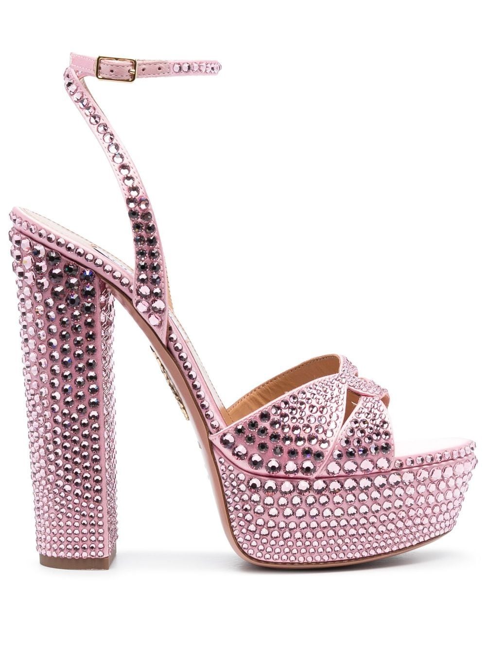 Aquazzura 65mm crystal-embellished platform sandals - Pink von Aquazzura