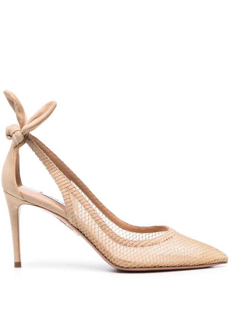 Aquazzura 85mm bow tie pumps - Neutrals von Aquazzura