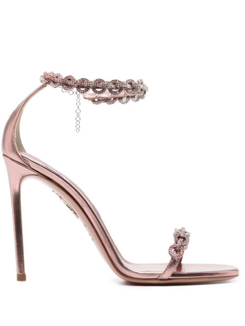 Aquazzura Love Link 115mm crystal-embellished sandals - Pink von Aquazzura