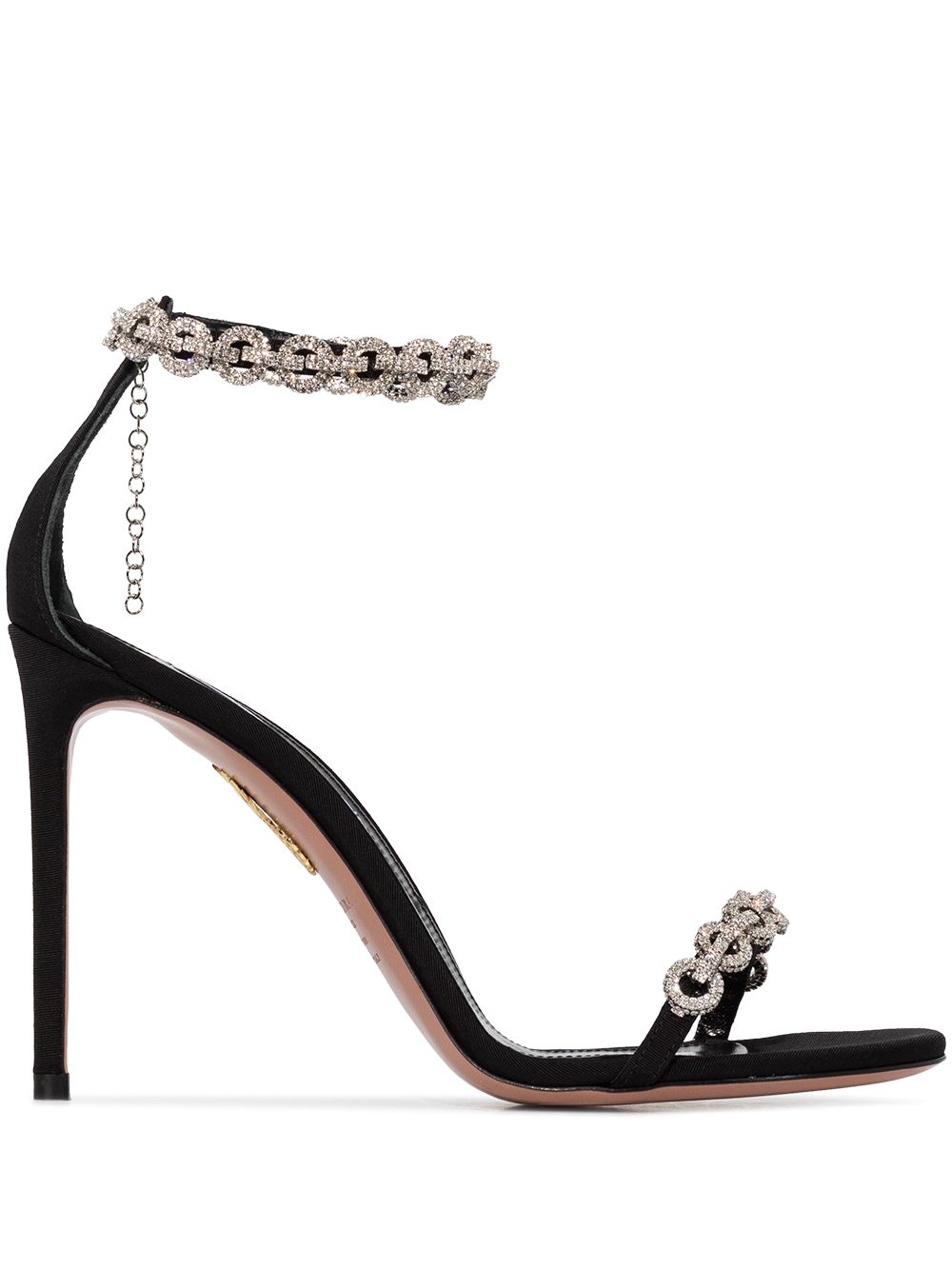 Aquazzura Love Link 105mm crystal-embellished sandals - Black von Aquazzura