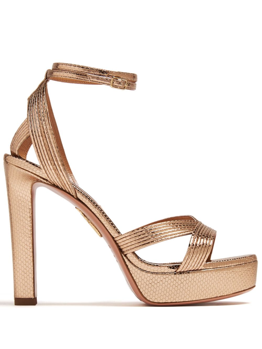 Aquazzura Ari 120mm platform leather sandals - Gold von Aquazzura