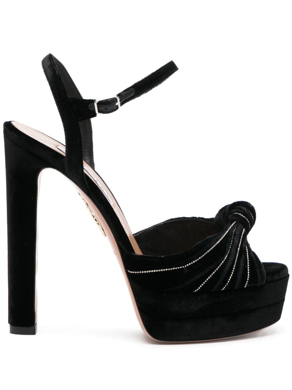 Aquazzura Atelier Plateau 130mm velvet pumps - Black von Aquazzura