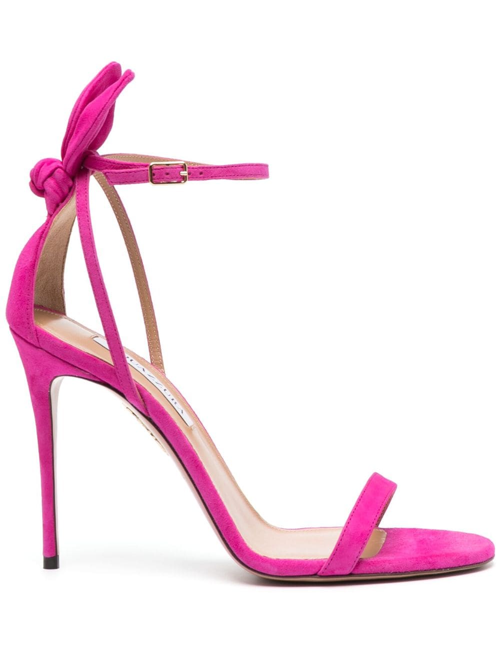 Aquazzura Bow Tie 105mm suede sandals - Pink von Aquazzura