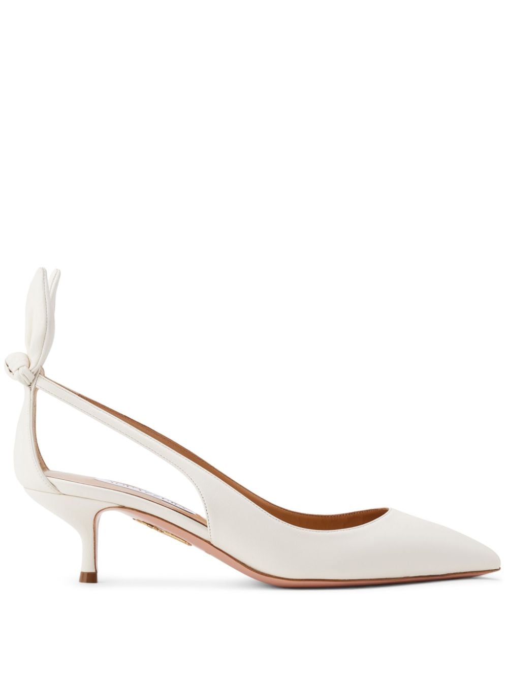 Aquazzura Bow Tie 50mm leather pumps - White von Aquazzura