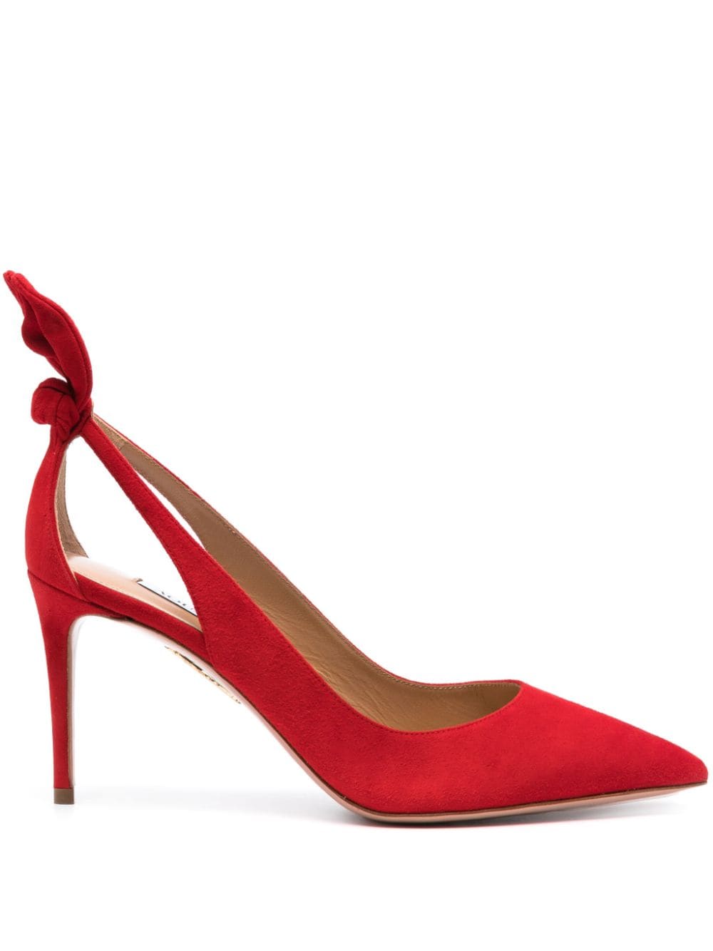 Aquazzura Bow Tie 85mm suede pumps - Red von Aquazzura