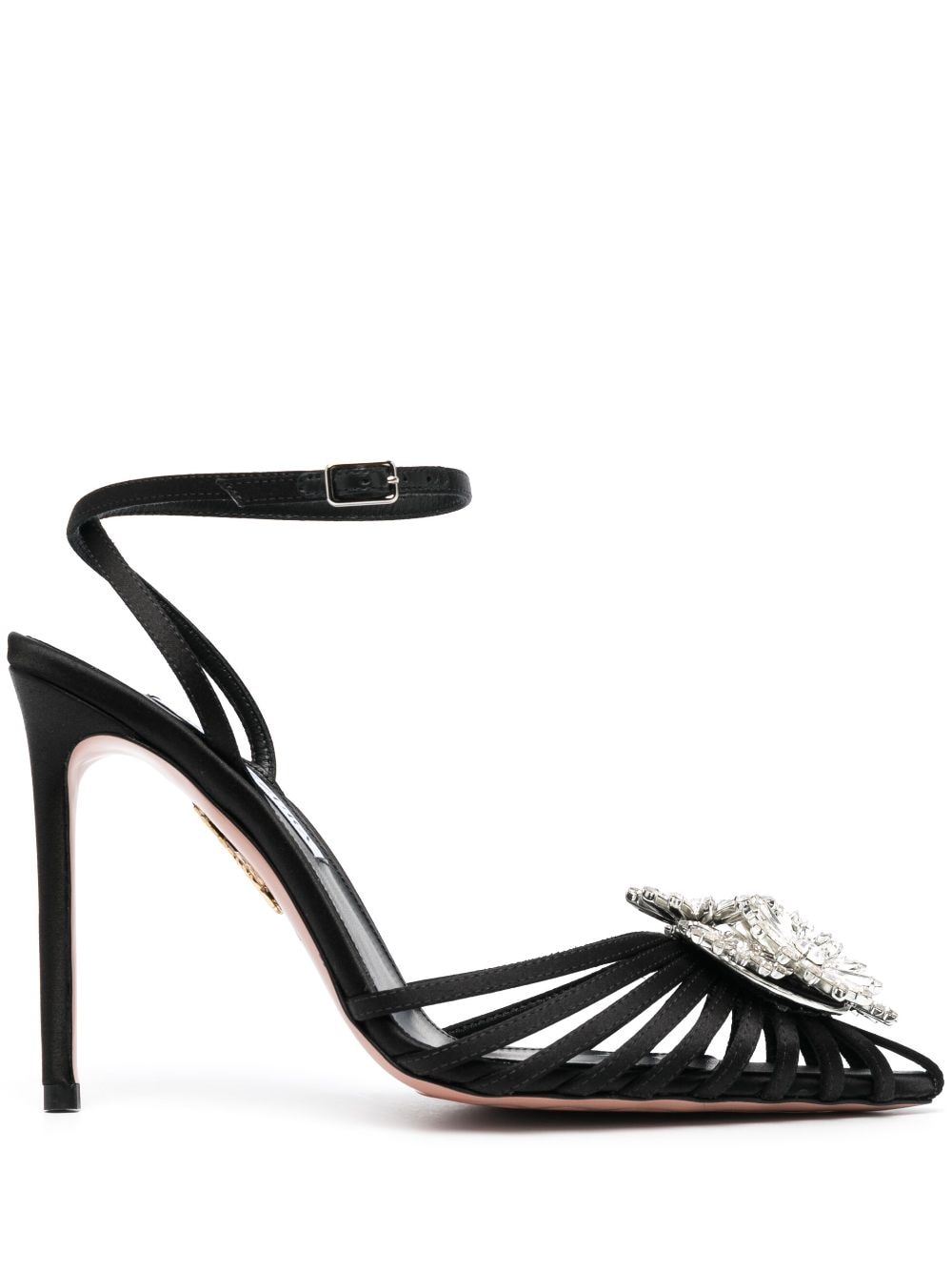 Aquazzura Crystal Margarita 110mm leather pumps - Black von Aquazzura