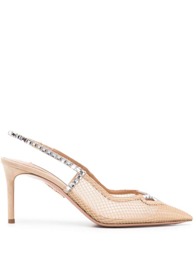 Aquazzura Forbidden Love 85mm mesh pumps - Neutrals von Aquazzura