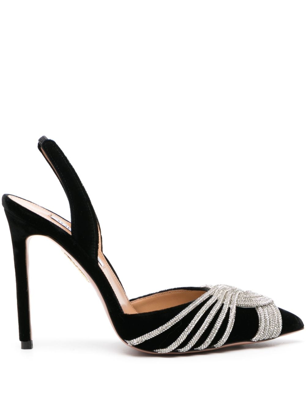 Aquazzura Gatsby 105mm crystal-strap pumps - Black von Aquazzura