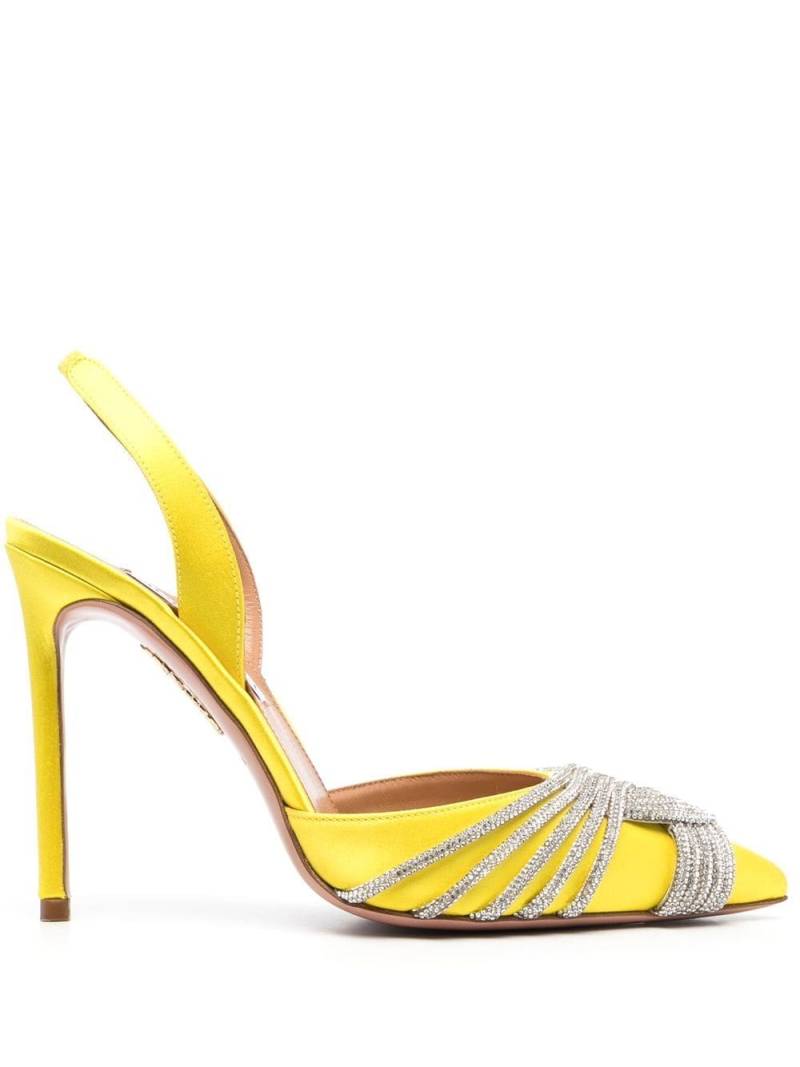 Aquazzura Gatsby 105mm satin pumps - Yellow von Aquazzura