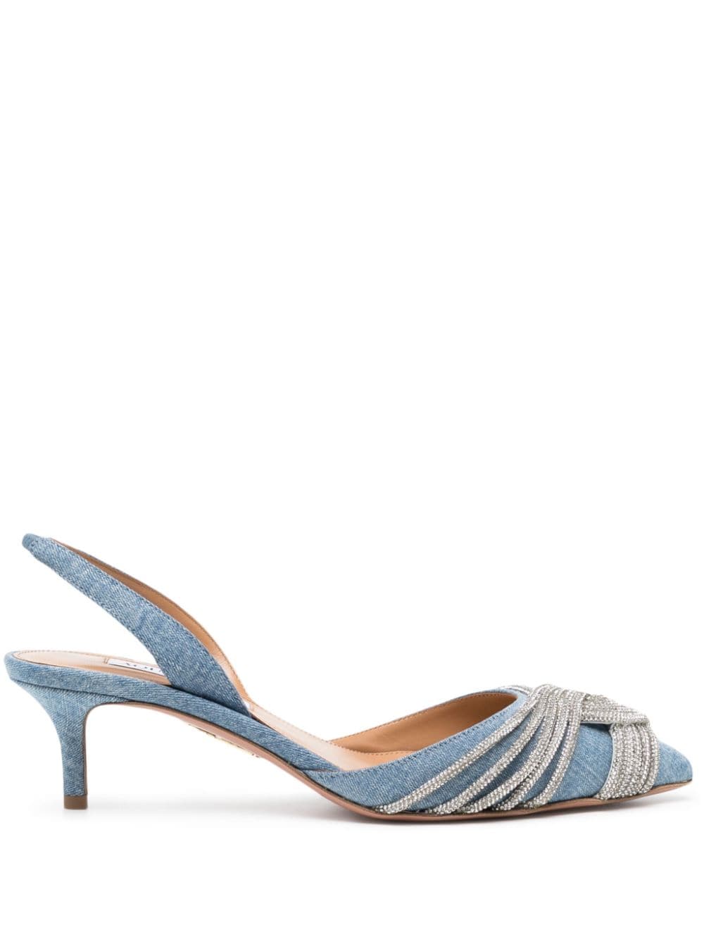 Aquazzura Gatsby Sling 50mm denim pumps - Blue von Aquazzura