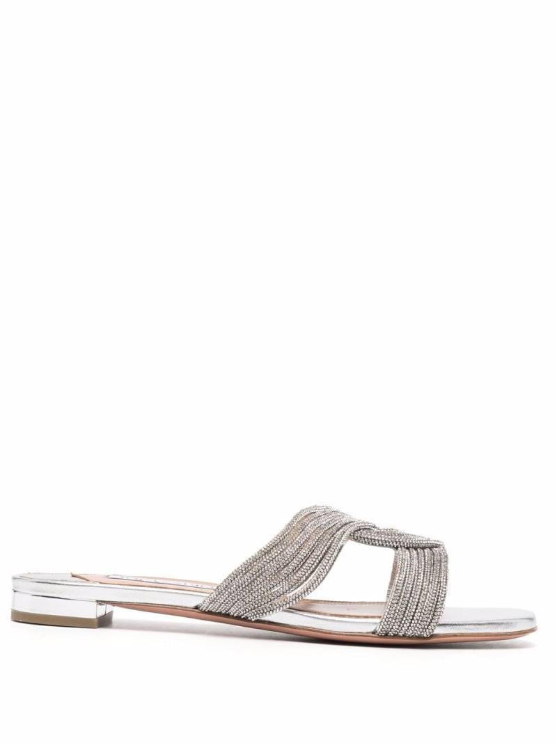 Aquazzura Gatsby flat sandals - Silver von Aquazzura