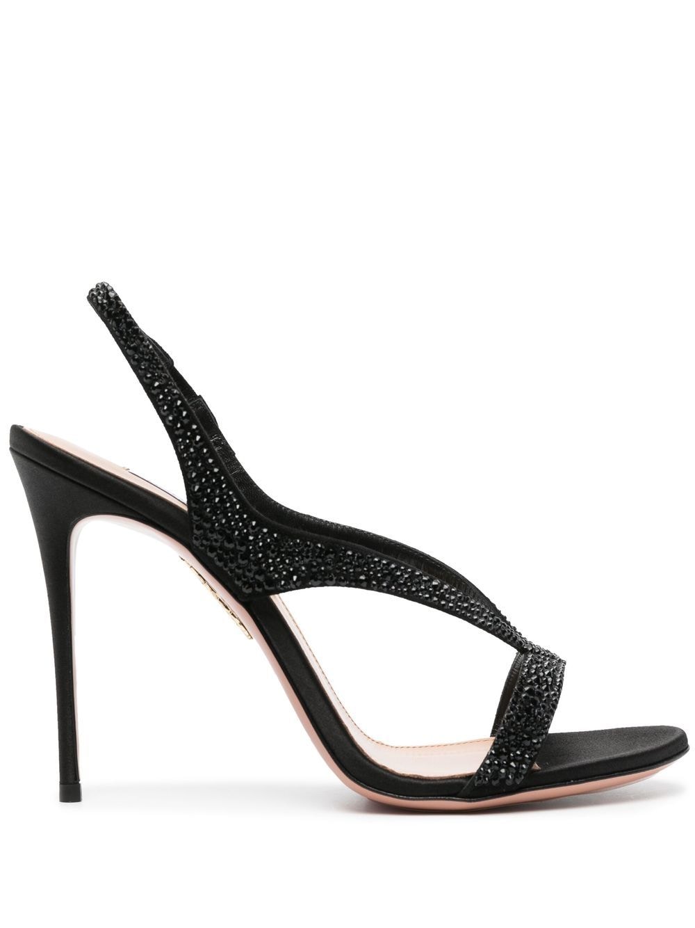 Aquazzura Izzy 105mm crystal-embellished slingback sandals - Black von Aquazzura