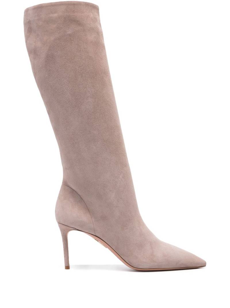 Aquazzura Matignon 85mm suede boots - Neutrals von Aquazzura