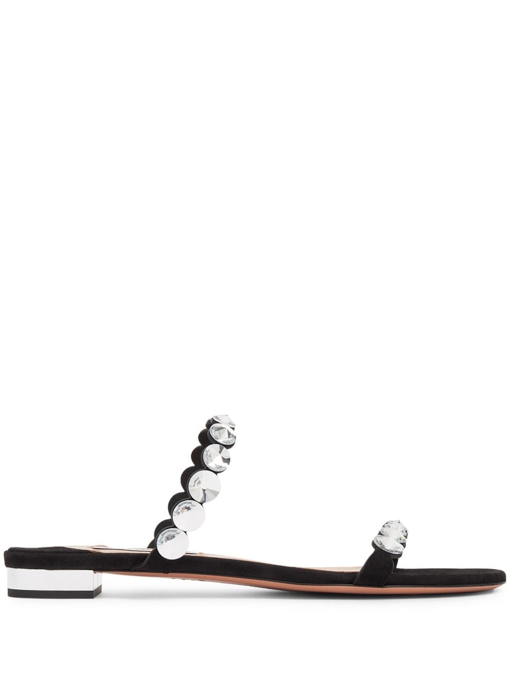 Aquazzura Maxi-tequila suede flat sandals - Black von Aquazzura