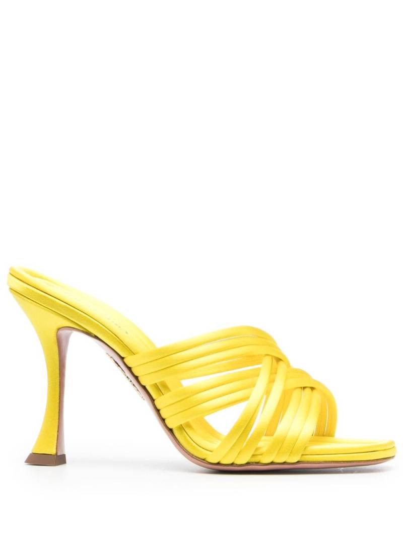 Aquazzura Oahu cross-strap mules - Yellow von Aquazzura