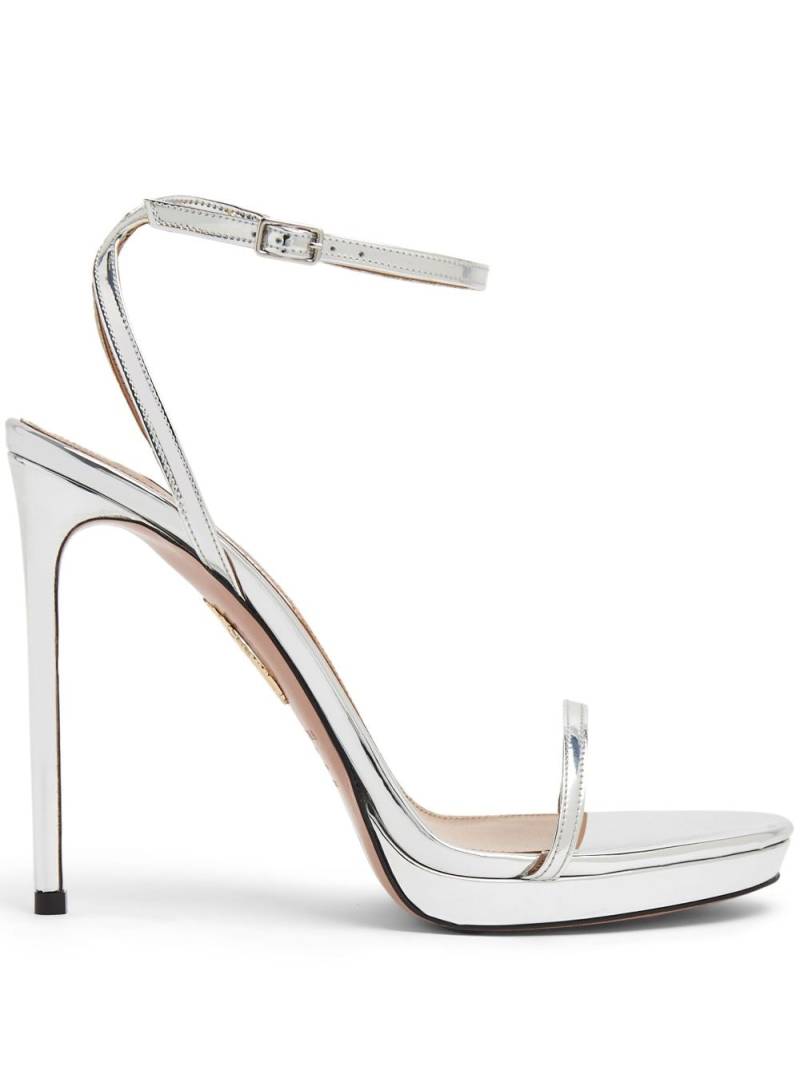 Aquazzura Olie Plateau 115mm leather sandals - Silver von Aquazzura