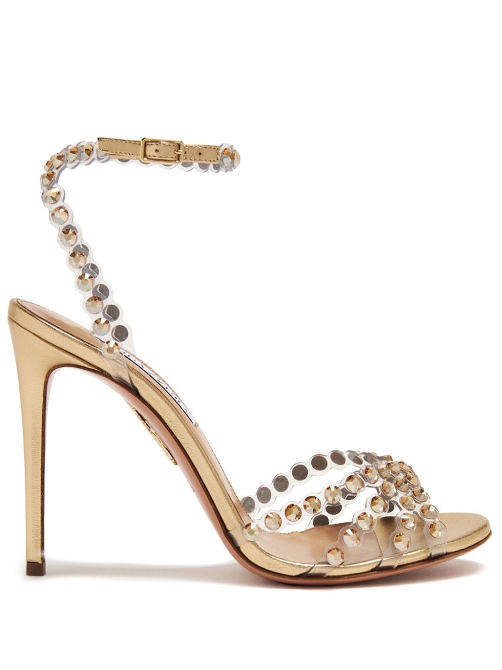 Aquazzura Tequila 105mm crystal-embellished sandals - Neutrals von Aquazzura