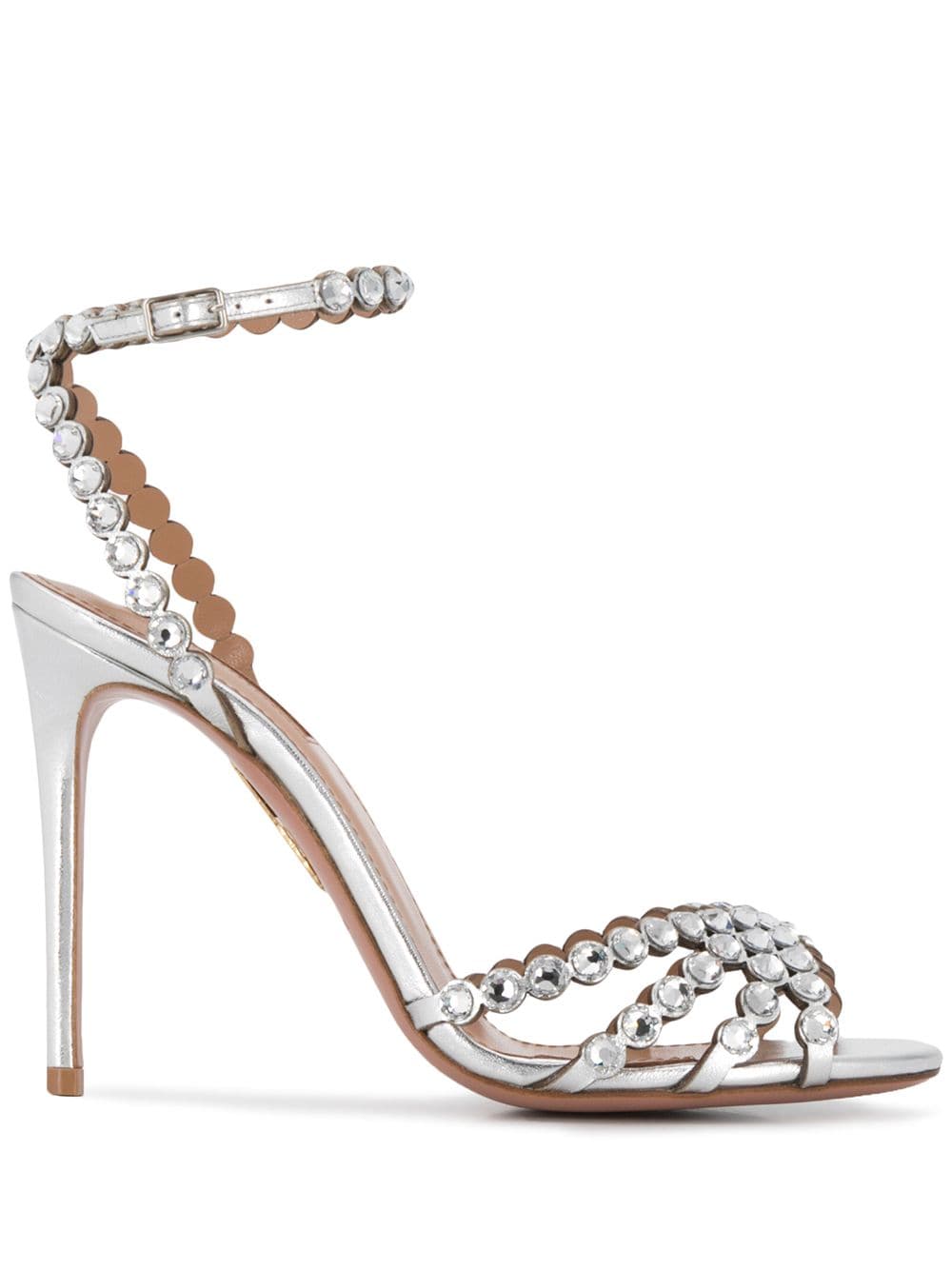 Aquazzura Tequila 105mm crystal embellished sandals - Silver von Aquazzura