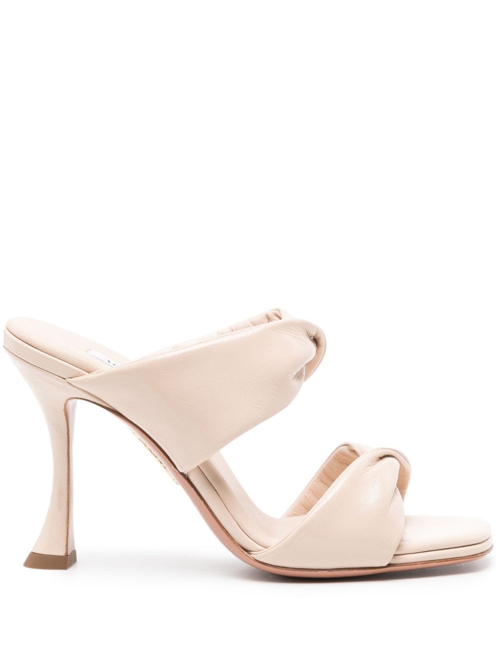 Aquazzura Twist 95mm leather mules - Neutrals von Aquazzura