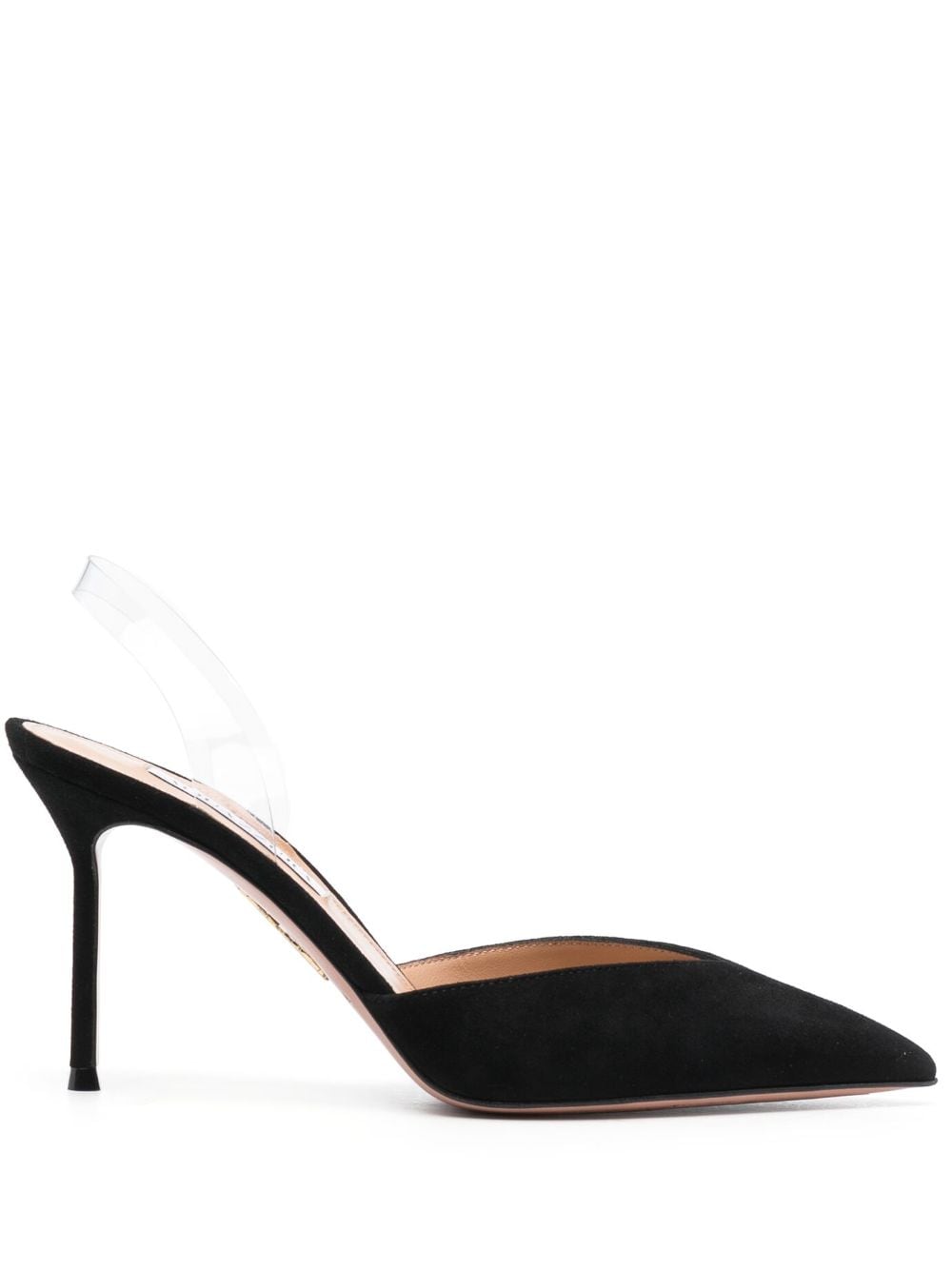 Aquazzura V Plexi 95mm suede pumps - Black von Aquazzura