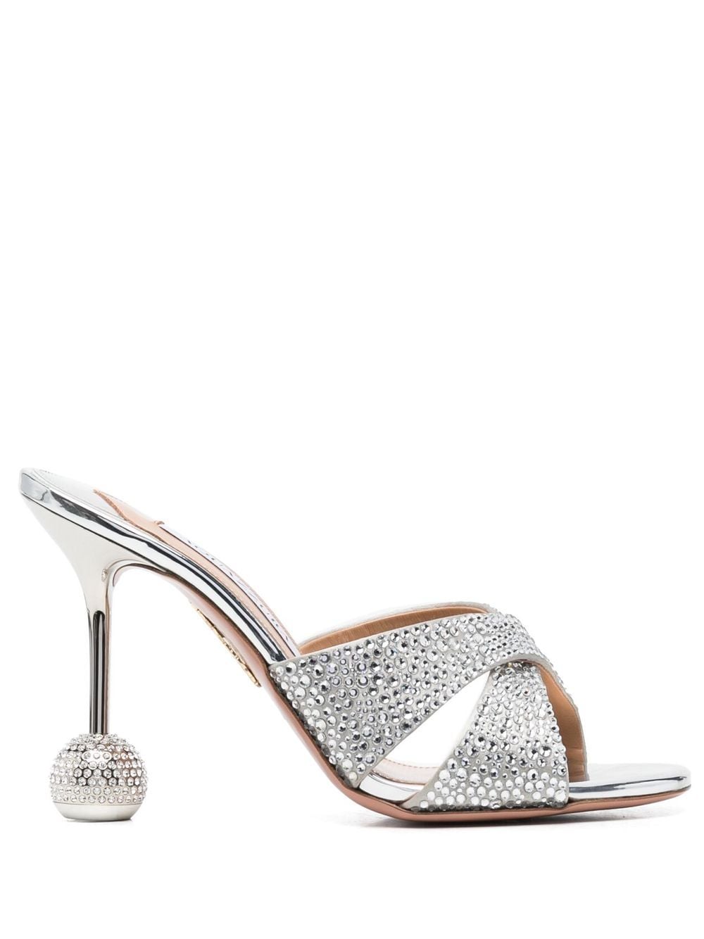 Aquazzura Yes Darling 95mm crystal mules - Silver von Aquazzura