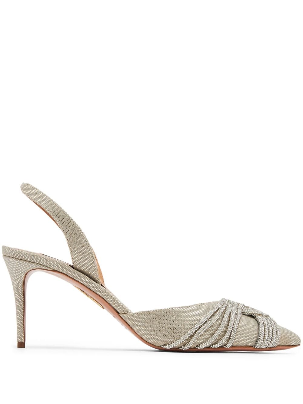 Aquazzura crystal-embellished 75mm slingback pumps - Silver von Aquazzura