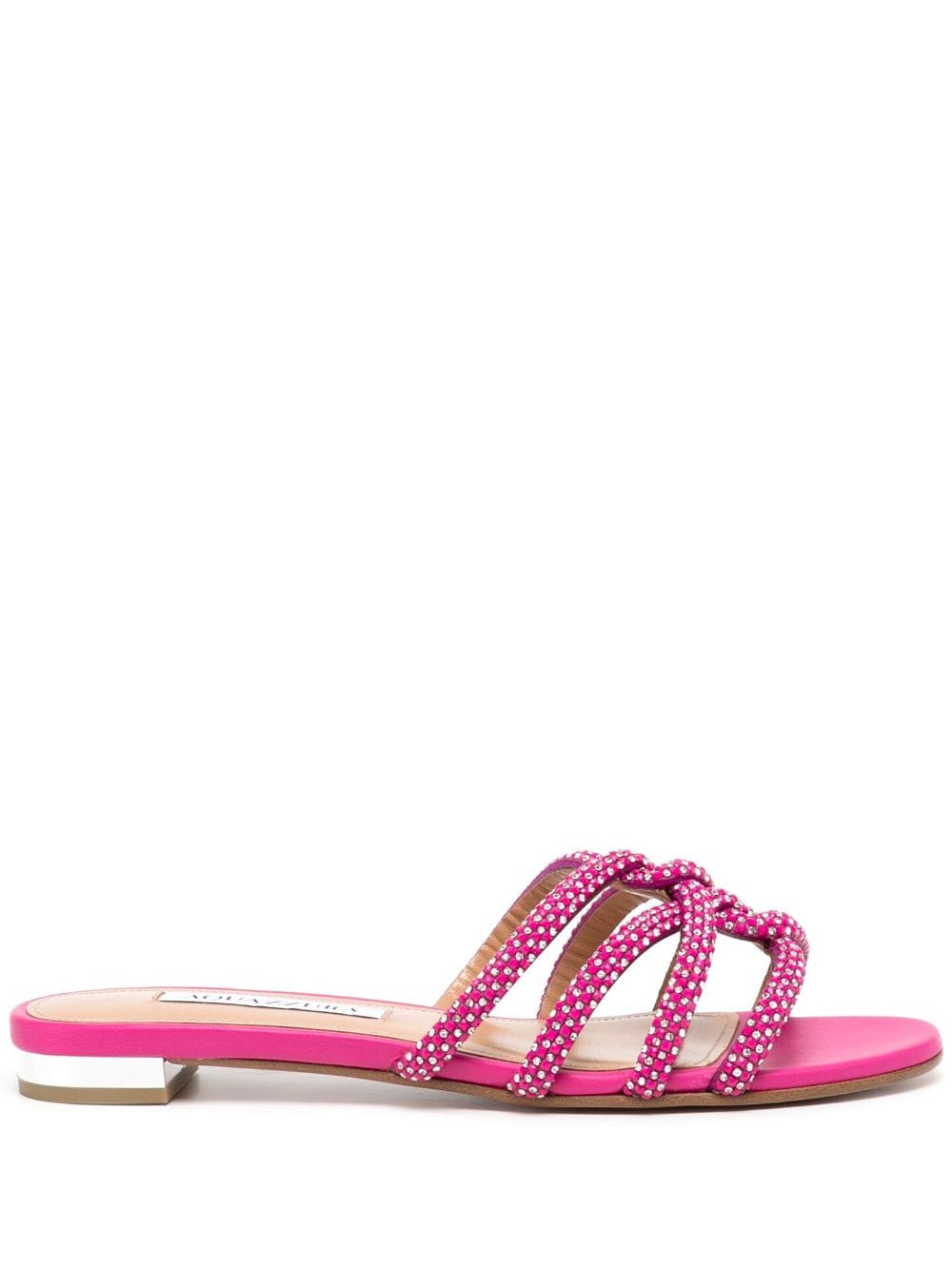 Aquazzura crystal-embellished flat sandals - Pink von Aquazzura