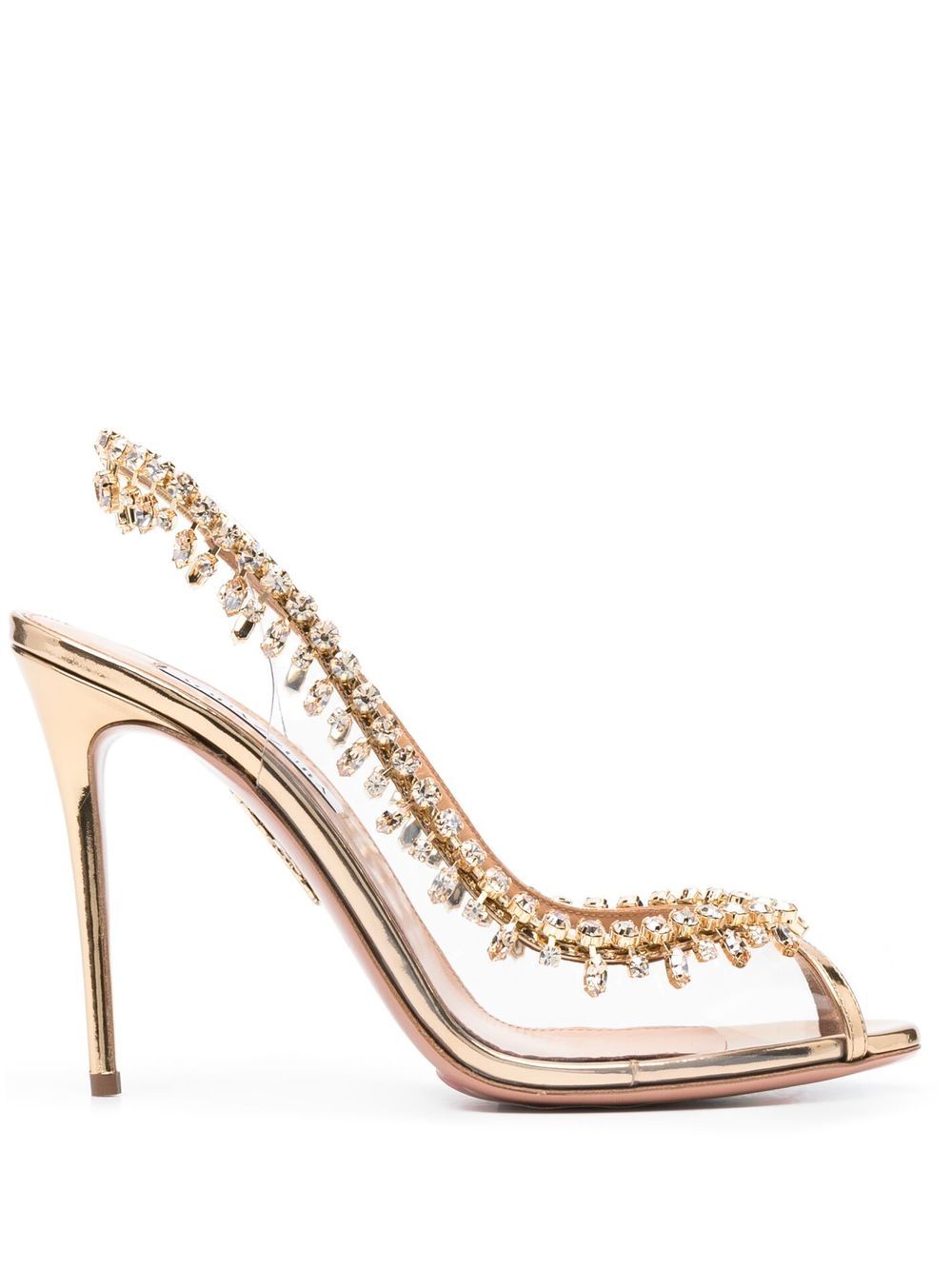 Aquazzura crystal-embellished slingback sandals - Gold von Aquazzura